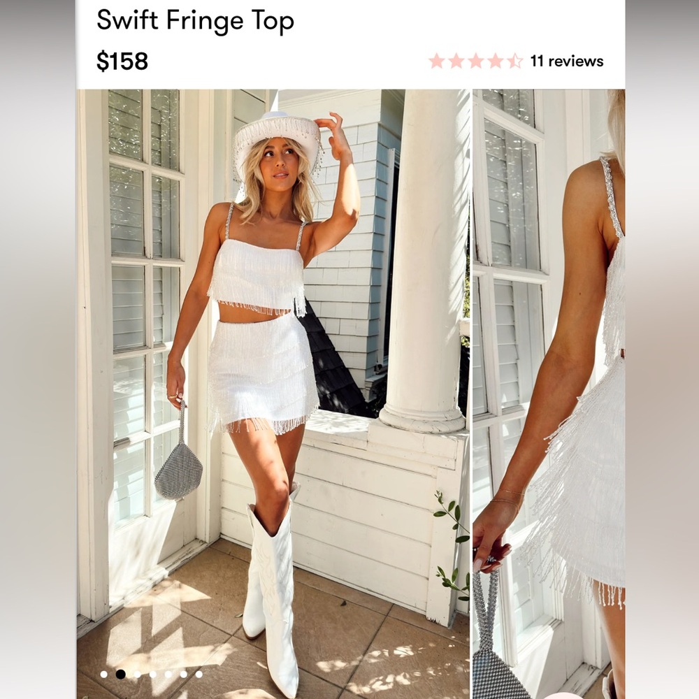 Show Me Your MuMu White Fringe Crop Top
